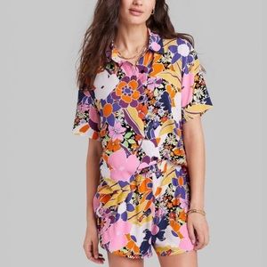 NWT target Ascot + Hart tropical woven short sleeve graphic top. Size XXL